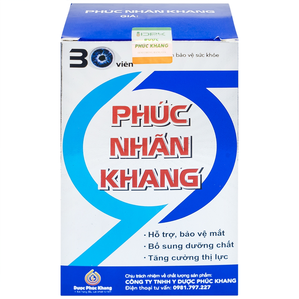 Hình ảnh Viên bổ mắt cao cấp Phúc Nhãn Khang hỗ trợ giúp tăng cường thị lực (1 lọ x 30 viên)
