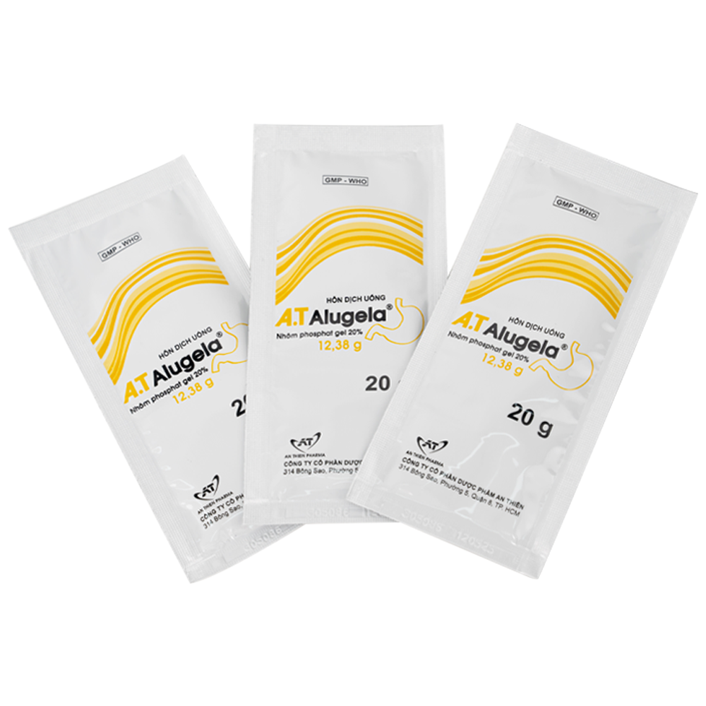 Hình ảnh Hỗn dịch thuốc A.T Alugela An Thiên điều trị viêm thực quản, viêm dạ dày cấp và mạn tính (26 gói x 20g)