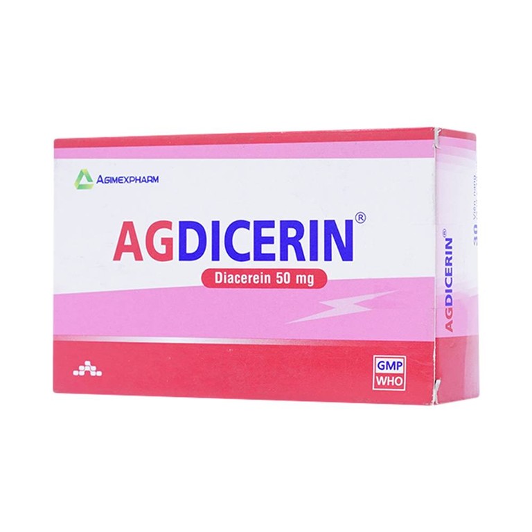 Thuốc Agdicerin 50mg Agimexpharm điều trị triệu chứng các bệnh thoái hóa khớp hông, gối (3 vỉ x 10 viên)