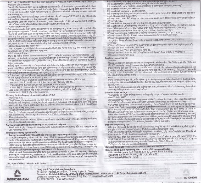 Thuốc Agietoxib 60 Agimexpharm điều trị viêm xương khớp (3 vỉ x 10 viên)