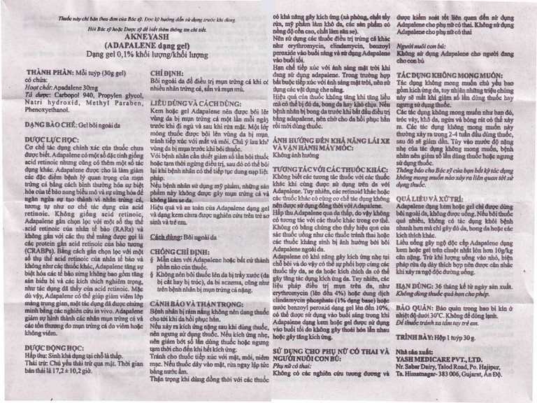 Gel bôi ngoài da Akneyash điều trị mụn trứng cá, mụn mủ (30g)