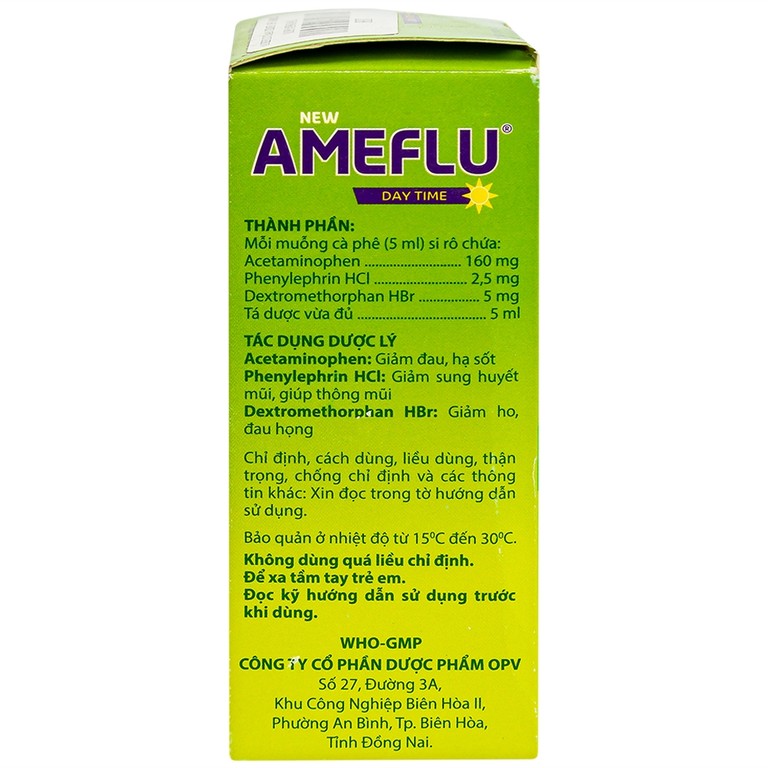 Siro New Ameflu Day Time 160mg/5ml OPV giảm các triệu chứng cảm cúm (60ml)