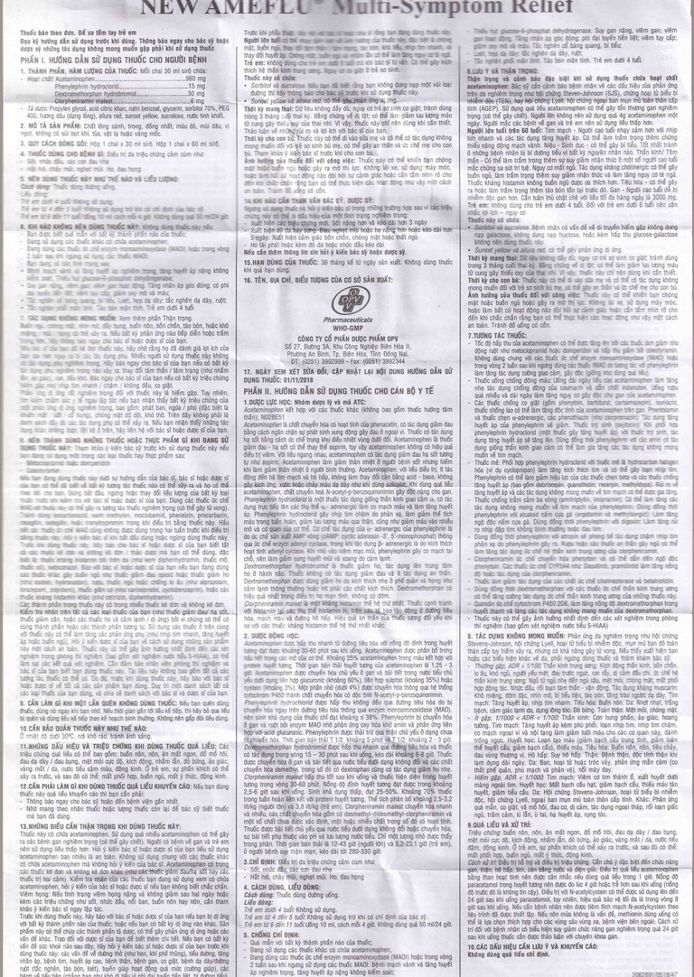 Siro Ameflu Multi-Symtom Relief OPV hương dâu điều trị các triệu chứng cảm cúm (60ml)