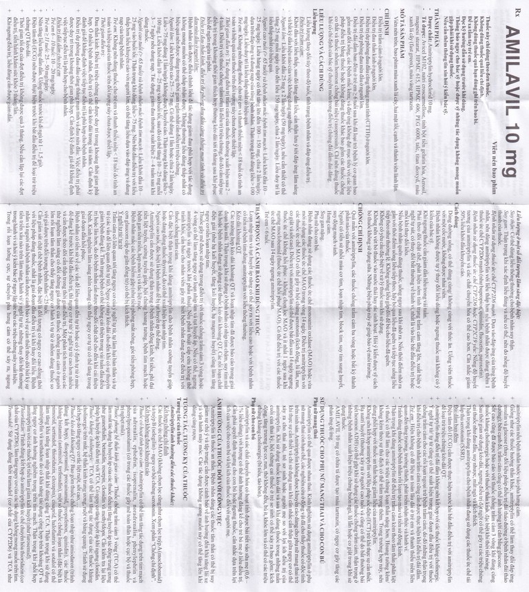 Thuốc Amilavil 10mg Hasan điều trị trầm cảm, đau thần kinh (4 vỉ  x 15 viên)