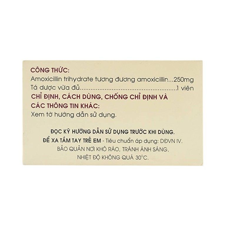 Thuốc Amoxicillin 250mg Mekophar điều trị nhiễm khuẩn (10 vỉ x 10 viên)