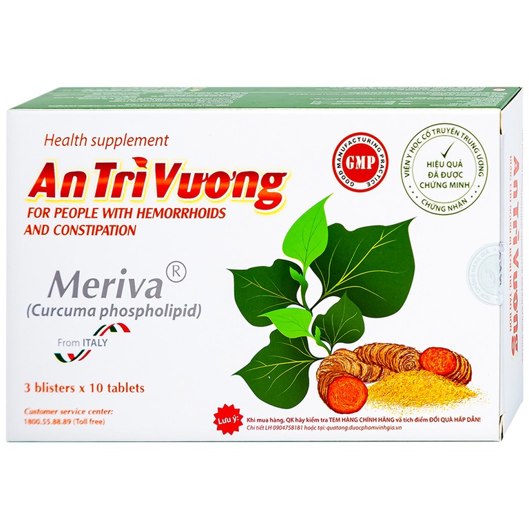 Viên uống An Trĩ Vương Vinh Gia thanh nhiệt, giải độc, tăng sức bền thành mạch (3 vỉ x 10 viên)