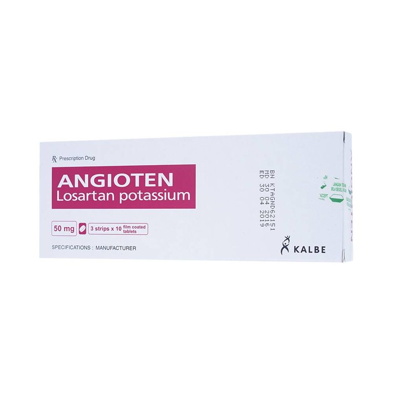 Thuốc Angioten 50mg Kalbe điều trị tăng huyết áp (3 vỉ x 10 viên)