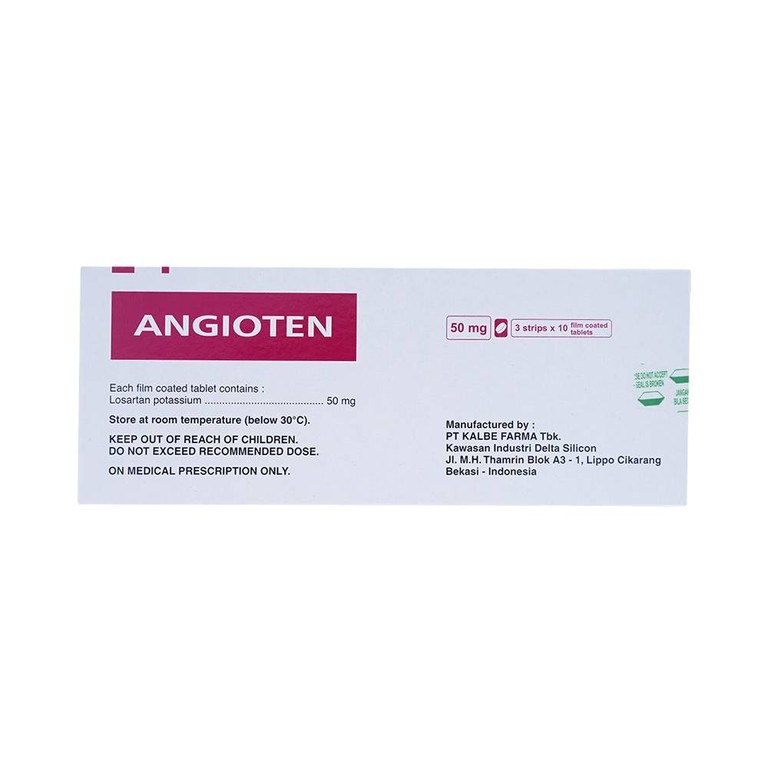 Thuốc Angioten 50mg Kalbe điều trị tăng huyết áp (3 vỉ x 10 viên)