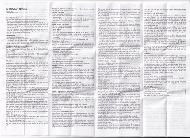 Thuốc Aprovel 150mg Sanofi điều trị tăng huyết áp (2 vỉ x 14 viên)