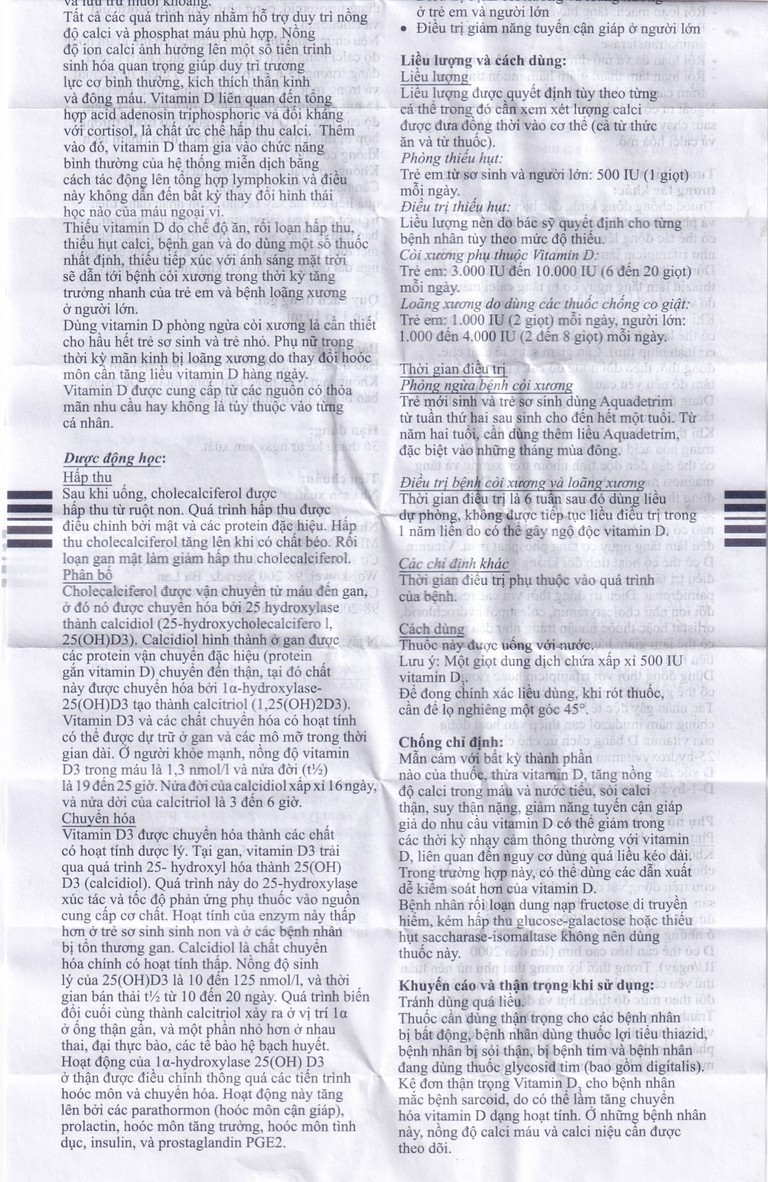 Dung dịch uống Aquadetrim Vitamin D3 Medana phòng ngừa còi xương, loãng xương (10ml)