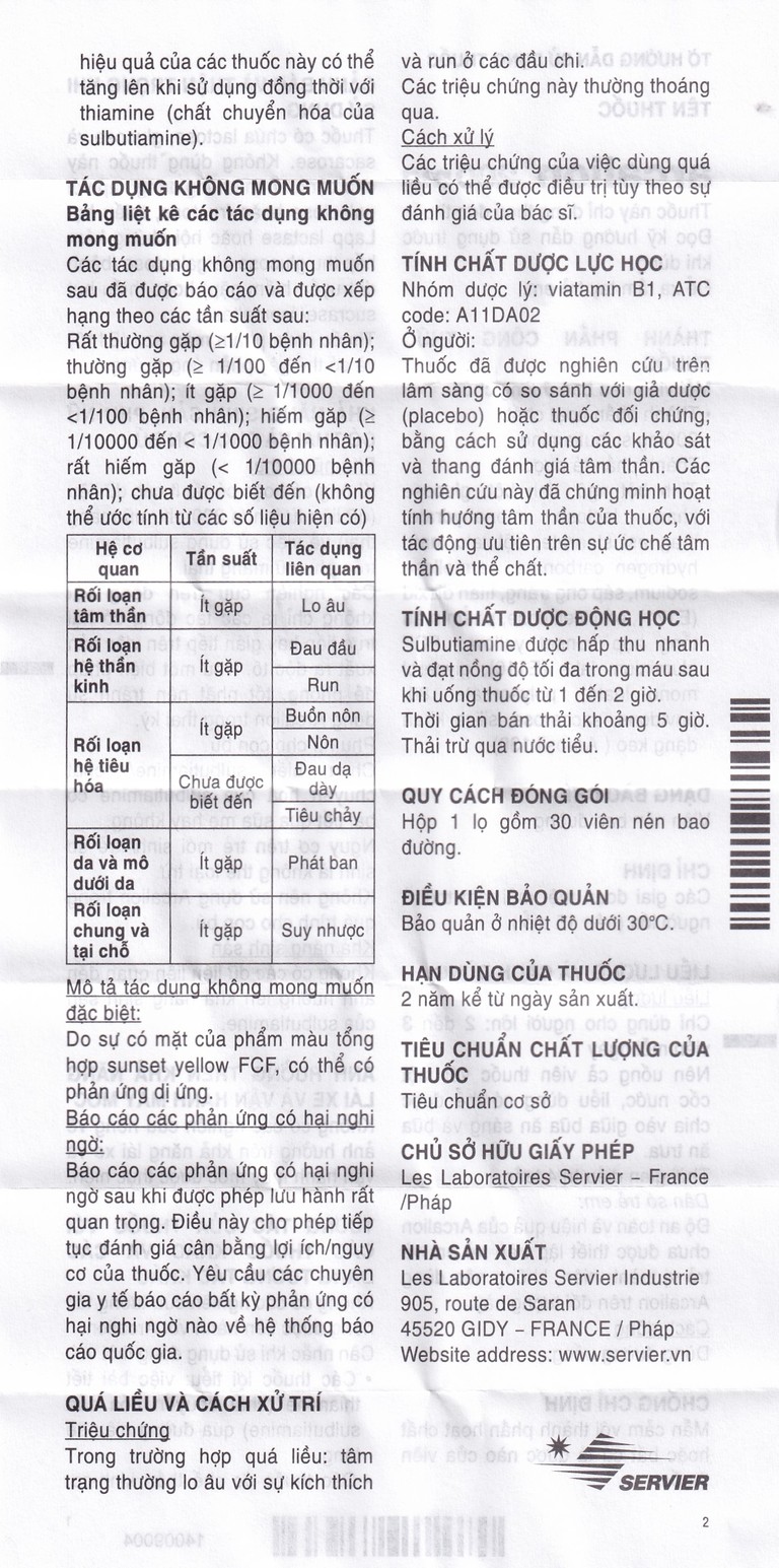 Thuốc Arcalion 200 Servier điều trị các giai đoạn mệt mỏi tạm thời (30 viên)