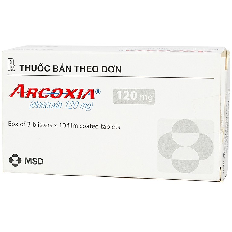 Thuốc Arcoxia 120mg MSD điều trị thoái hoá khớp, viêm khớp dạng thấp (3 vỉ x 10 viên)