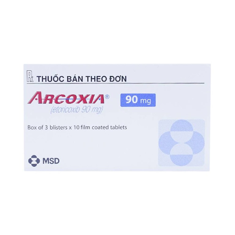 Thuốc Arcoxia 90mg MSD điều trị thoái hoá khớp, viêm khớp dạng thấp (3 vỉ x 10 viên)