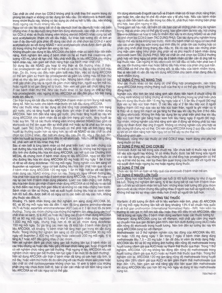 Thuốc Arcoxia 90mg MSD điều trị thoái hoá khớp, viêm khớp dạng thấp (3 vỉ x 10 viên)