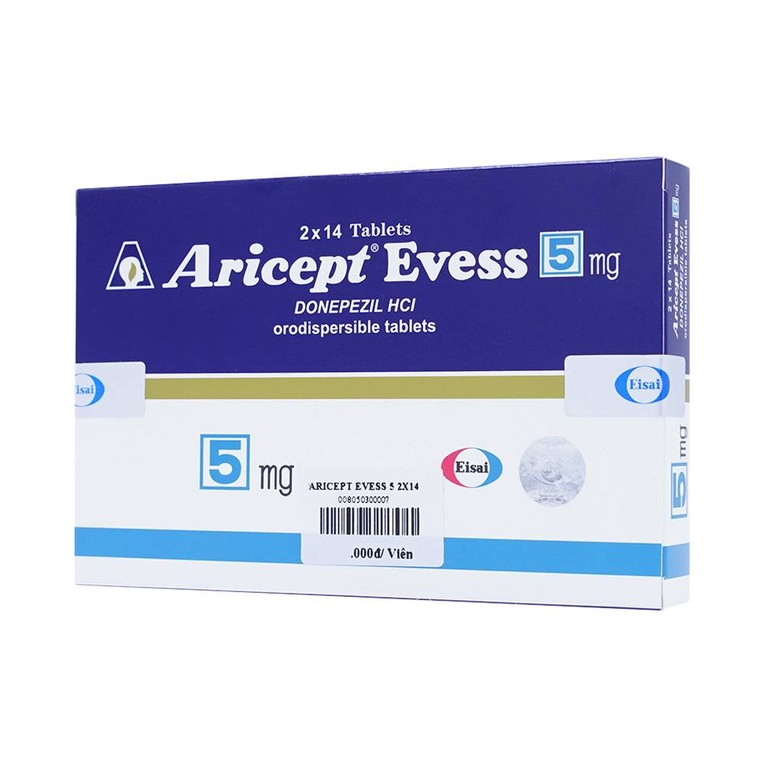 Thuốc Aricept Evess 5mg Eisai điều trị triệu chứng bệnh alzheimer (2 vỉ x 14 viên)