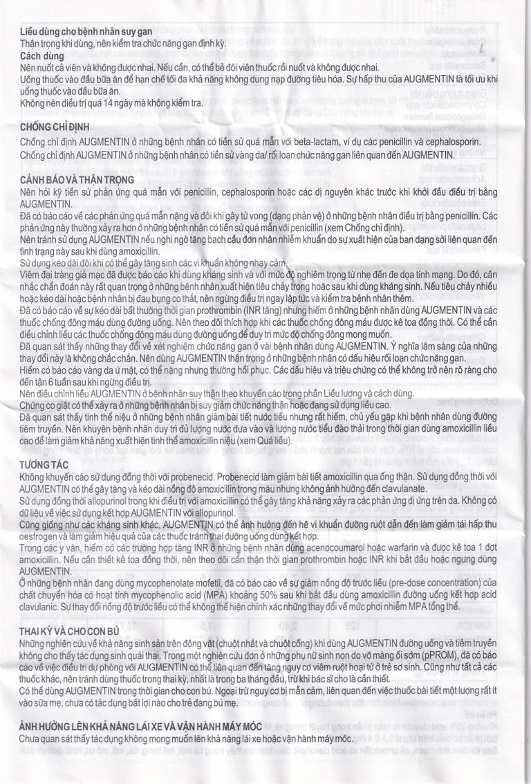 Thuốc Augmentin 1g GSK điều trị nhiễm khuẩn (2 vỉ x 7 viên)