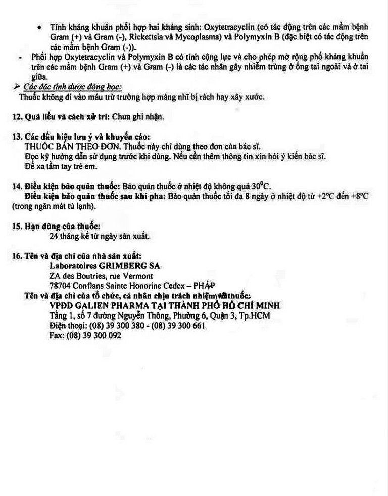 Thuốc nhỏ tai Auricularum điều trị viêm tai (1 lọ bột x 1 ống dung môi 10ml)