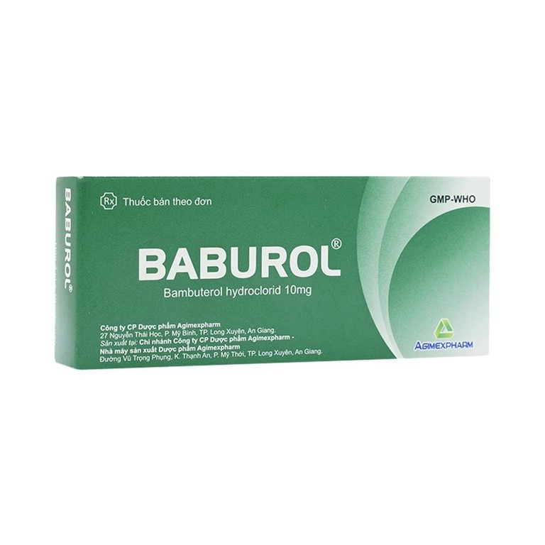 Thuốc Baburol Agimexpharm điều trị hen phế quản, viêm phế quản (3 vỉ x 10 viên)