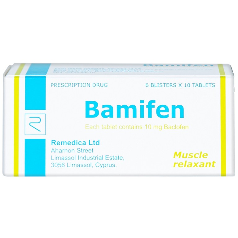 Thuốc Bamifen 10mg Remedica giảm co cứng cơ vân (6 vỉ x 10 viên)