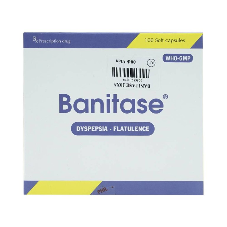 Thuốc Banitase Phil Inter điều trị khó tiêu đầy hơi (20 vỉ x 5 viên)