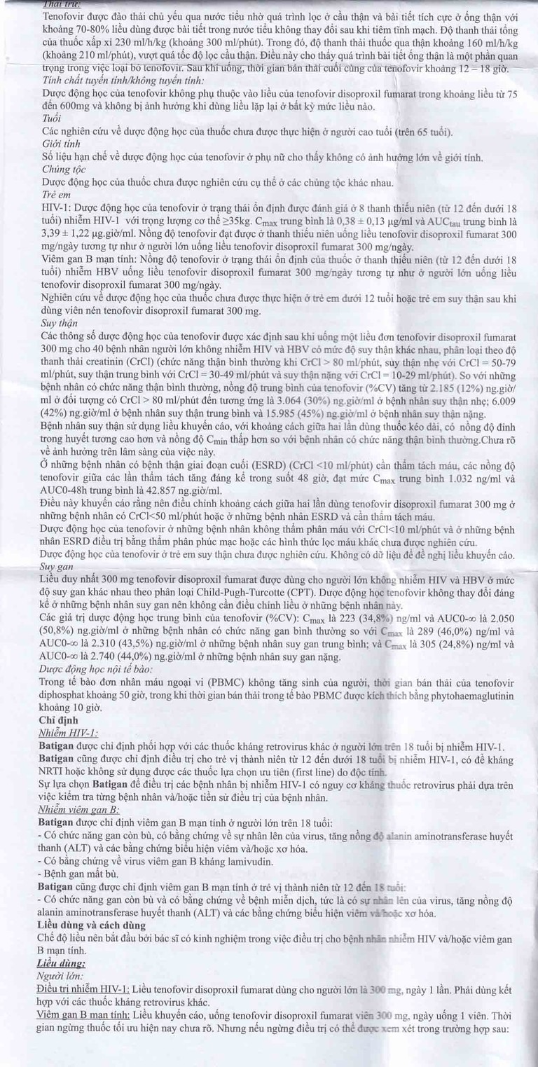 Thuốc Batigan 300mg Phương Đông hỗ trợ điều trị nhiễm HIV-1, viêm gan B mạn tính (3 vỉ x 10 viên)