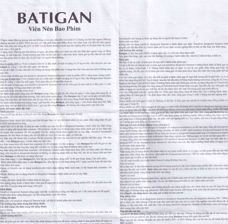 Thuốc Batigan 300mg Phương Đông hỗ trợ điều trị nhiễm HIV-1, viêm gan B mạn tính (3 vỉ x 10 viên)
