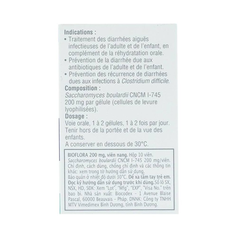 Thuốc Bioflora 200mg Biocodex điều trị tiêu chảy (10 viên)
