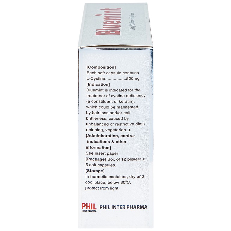 Thuốc Bluemint Phil hỗ trợ điều trị viêm da, sạm da, tàn nhang (12 vỉ x 5 viên)