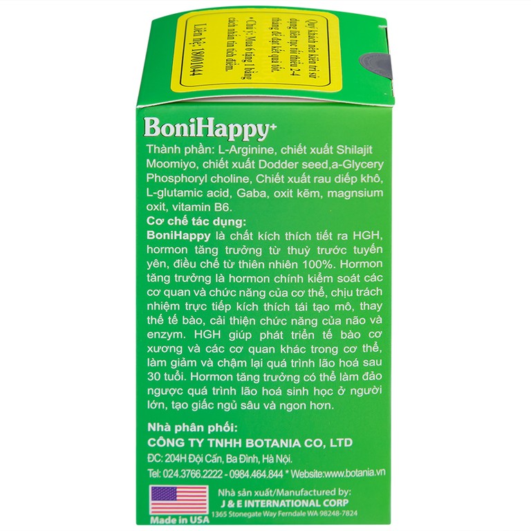 Viên uống BoniHappy Botania hỗ trợ điều trị mất ngủ, cải thiện và phục hồi sức khỏe (60 viên) 