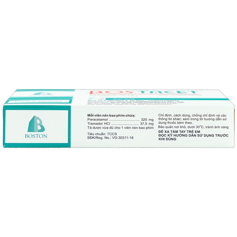 Thuốc Bostacet Boston điều trị các cơn đau từ trung bình đến nặng (2 vỉ x 10 viên)