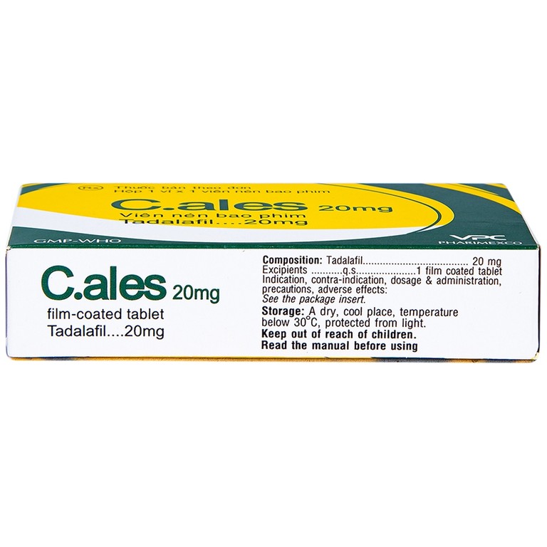 Thuốc C.ales 20mg Pharimexco điều trị rối loạn cương dương (1 viên)