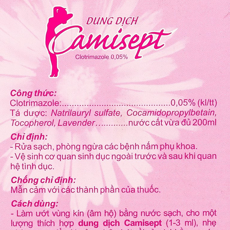 Dung dịch Camisept USP phòng ngừa nấm phụ khoa (200ml)