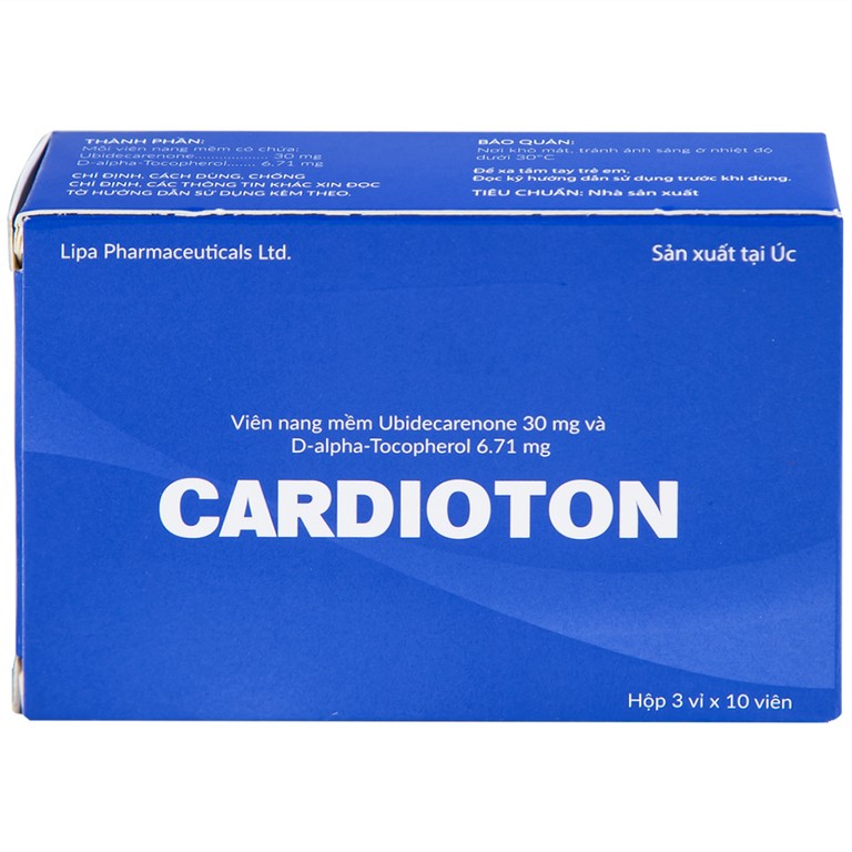 Thuốc Cardioton Lipa Pharmaceuticals điều trị suy tim, tăng huyết áp, thiếu máu cơ tim (3 vỉ x 10 viên) 