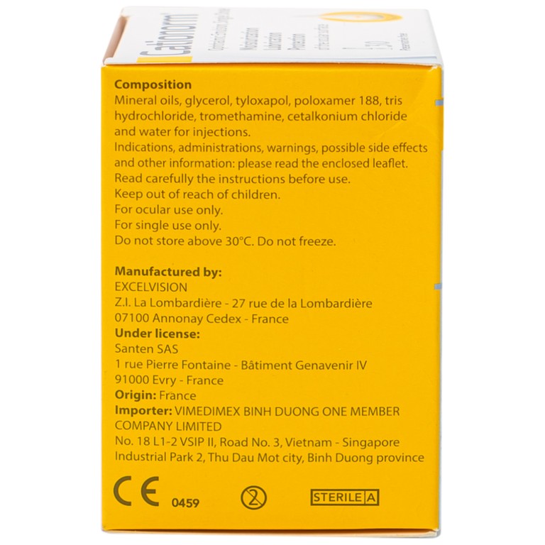 Nhũ tương nhỏ mắt Cationorm Santen dưỡng ẩm, bôi trơn, bảo vệ bề mặt mắt (30 ống x 0,4ml) 