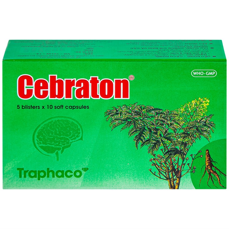 Thuốc Cebraton Traphaco bổ khí huyết, hoạt huyết dưỡng não (5 vỉ x 10 viên)
