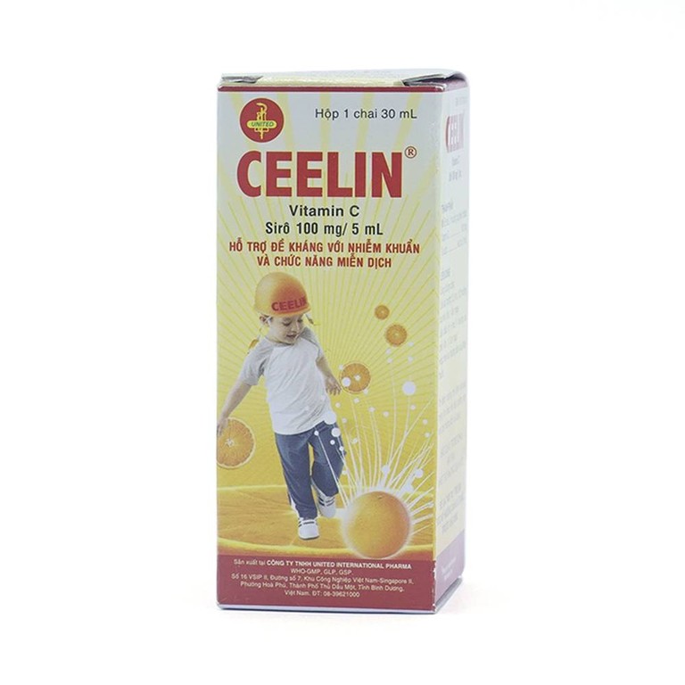 Siro Ceelin United bổ sung vitamin C, tăng cường sức đề kháng (30ml)