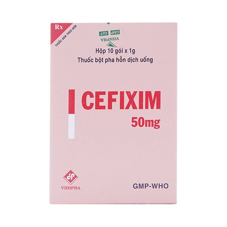 Bột pha hỗn dịch uống Cefixim 50mg Vidipha điều trị nhiễm khuẩn (10 gói)