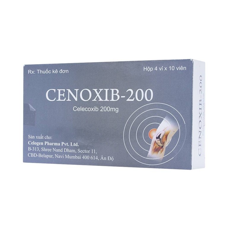 Thuốc Cenoxib-200 Celogen Pharma điều trị thoái hóa khớp, viêm khớp dạng thấp (4 vỉ x 10 viên)