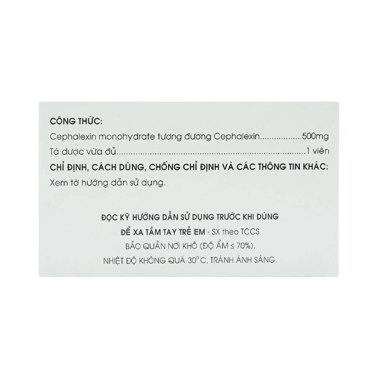 Thuốc Cephalexin MKP 500 điều trị nhiễm khuẩn (10 vỉ x 10 viên)