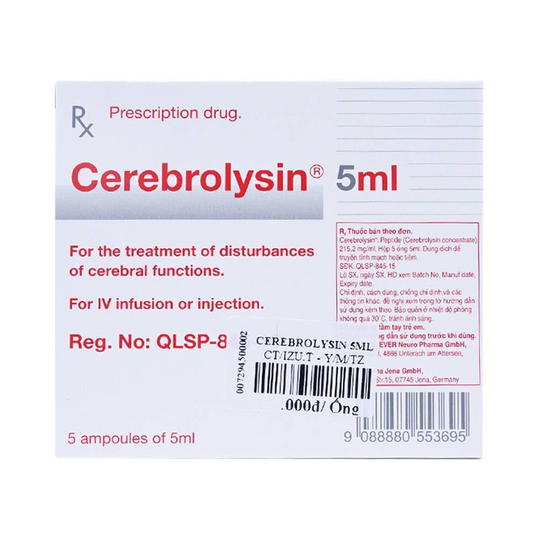 Thuốc tiêm Cerebrolysin 5ml điều trị rối loạn trí nhớ, sa sút trí tuệ (1 vỉ x 5 ống x 5ml)
