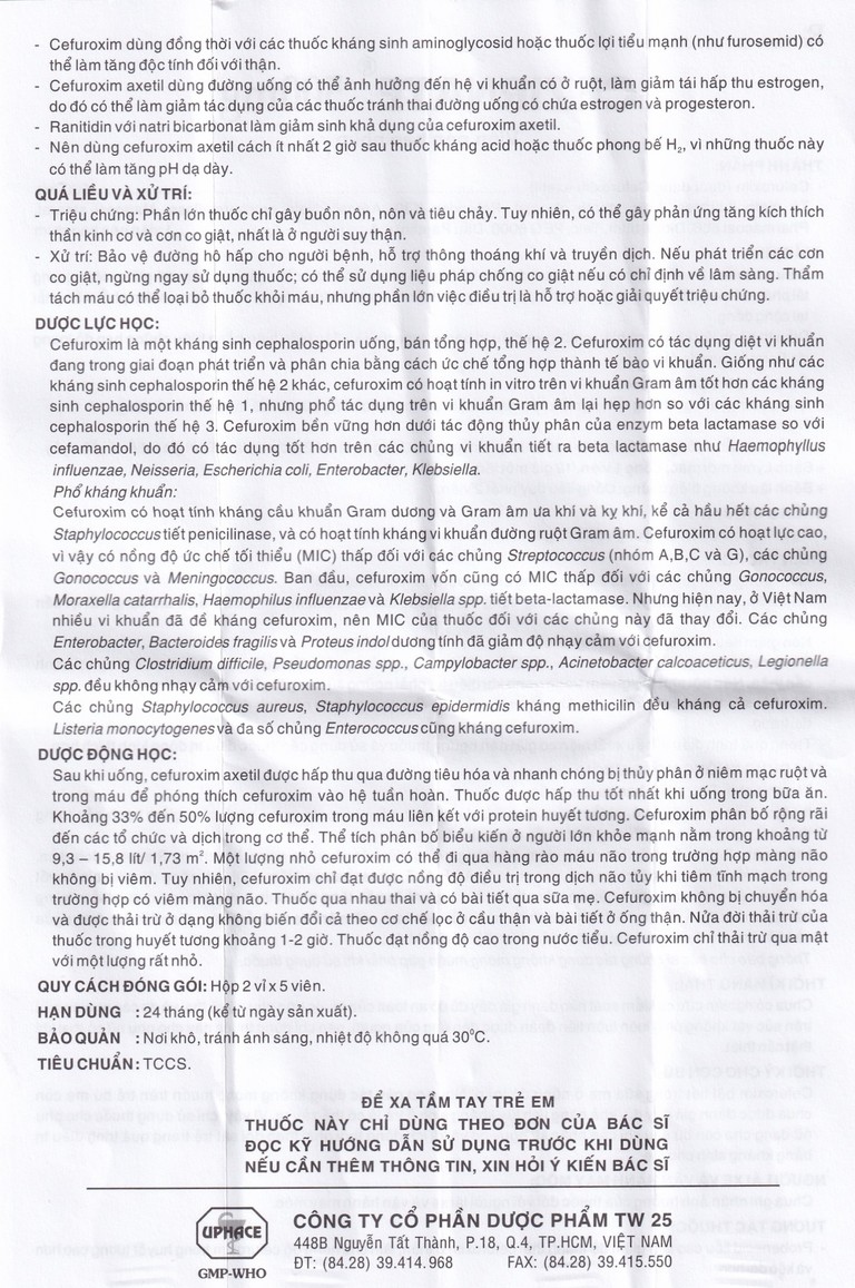 Thuốc Cezirnate 500mg Uphace điều trị nhiễm khuẩn thể nhẹ đến vừa ở đường hô hấp (2 vỉ x 5 viên)
