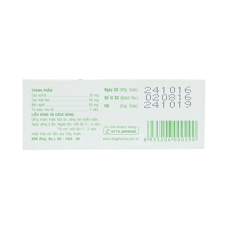 Thuốc Choliver DHG phòng và điều trị rối loạn đường mật, viêm mật, lợi tiểu (100 viên)