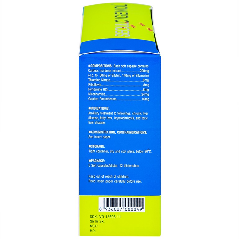 Thuốc SeoulCigenol Phil điều trị hỗ trợ bệnh gan mạn tính, gan nhiễm mỡ (12 vỉ x 5 viên)