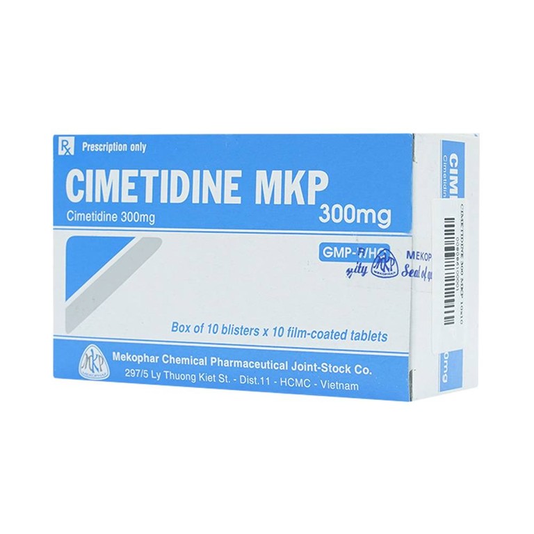Thuốc Cimetidine MKP 300mg Mekophar điều trị ngắn hạn loét dạ dày, tá tràng tiến triển (10 vỉ x 10 viên)