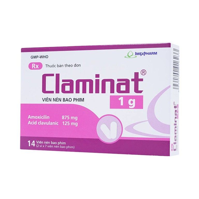 Thuốc Claminat 1g Imexpharm điều trị nhiễm khuẩn (2 vỉ x 7 viên)