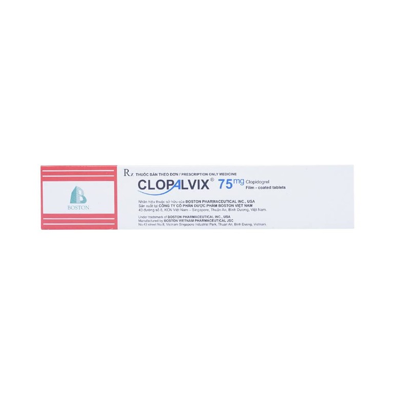 Thuốc Clopalvix 75mg Boston phòng ngừa xơ vữa động mạch, nhồi máu cơ tim (5 vỉ x 14 viên)