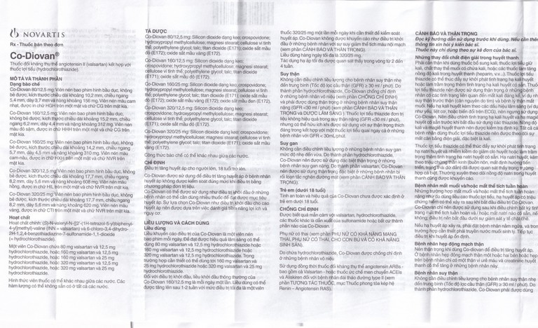 Thuốc Codiovan 160mg/25mg Novartis điều trị tăng huyết áp (2 vỉ x 14 viên)