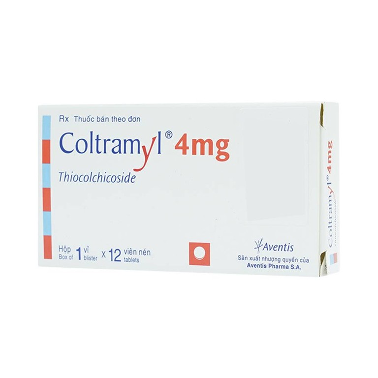 Thuốc Coltramyl 4mg Roussel điều trị hỗ trợ đau do co cứng cơ bắp cấp tính (1 vỉ x 12 viên)
