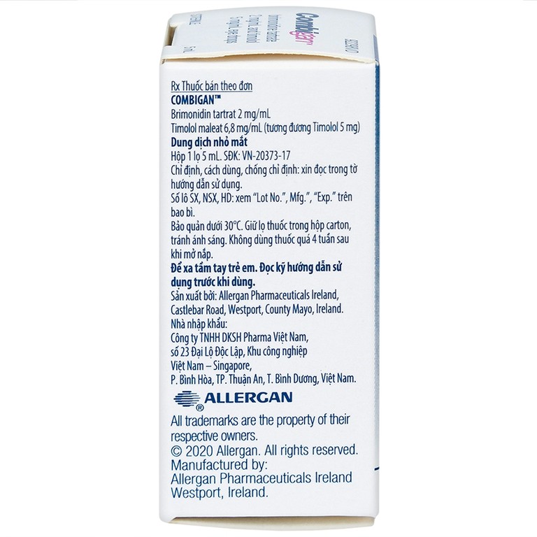 Thuốc nhỏ mắt Combigan Allergan giảm áp suất nội nhãn (5ml)