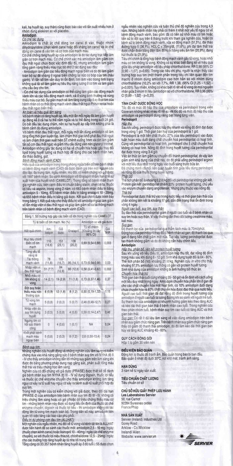 Thuốc Coveram 10mg/10mg Servier điều trị tăng huyết áp (30 viên)